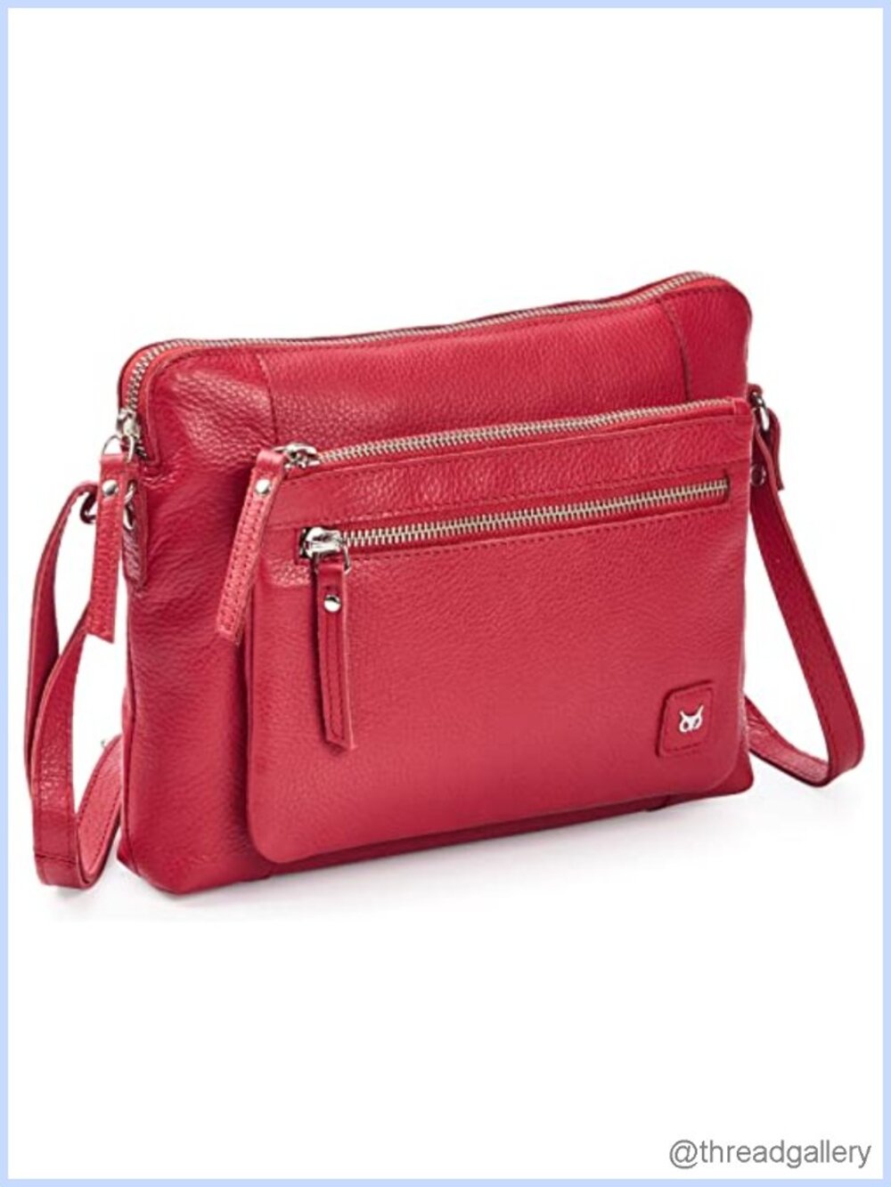 Small Genuine Pebbled Leather Crossbody Bag Women Adjustable Strap Shoulder